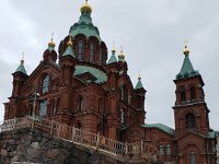 Uspensky Russian Orthodox Cathedral - an eye-catcher, a brick building whose multiple towers and spires are topped by 13 gold cupolas. The interior is equally impressive, filled with altars, icons, and crosses, the intricate patterns on its arches set against block marble and a preponderance of gold embellishments.