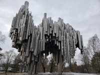 Sibeilius Park and Monument - Designed by Eila Hiltunen, the monument to the great Finnish composer was unveiled in 1967 and raised immediate controversy and not a little criticism. The original monument was formed by a collection of large metal pipes that creates music as the breezes blow through them.Designed by Eila Hiltunen, the monument to the great Finnish composer was unveiled in 1967 and raised immediate controversy and not a little criticism. The original monument was formed by a collection of large metal pipes that creates music as the breezes blow through them.