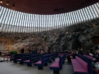 Temppeliaukio Church (inside) - designed by Timo and Tuomo Suomalainen in the late 1960s. The underground interior of the church was carved out of and built directly into the ancient solid rock of the Helsinki peninsula.