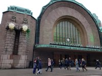 Helsinki's Main Train Station - Helsinki's strikingly original Art Nouveau railway station was designed by Eliel Saarinen and is especially notable for American tourists because its 48-meter-high clock tower was the first of several designs that finally resulted in Saarinen's 1922 Chicago Tribune Tower - America's first skyscraper.